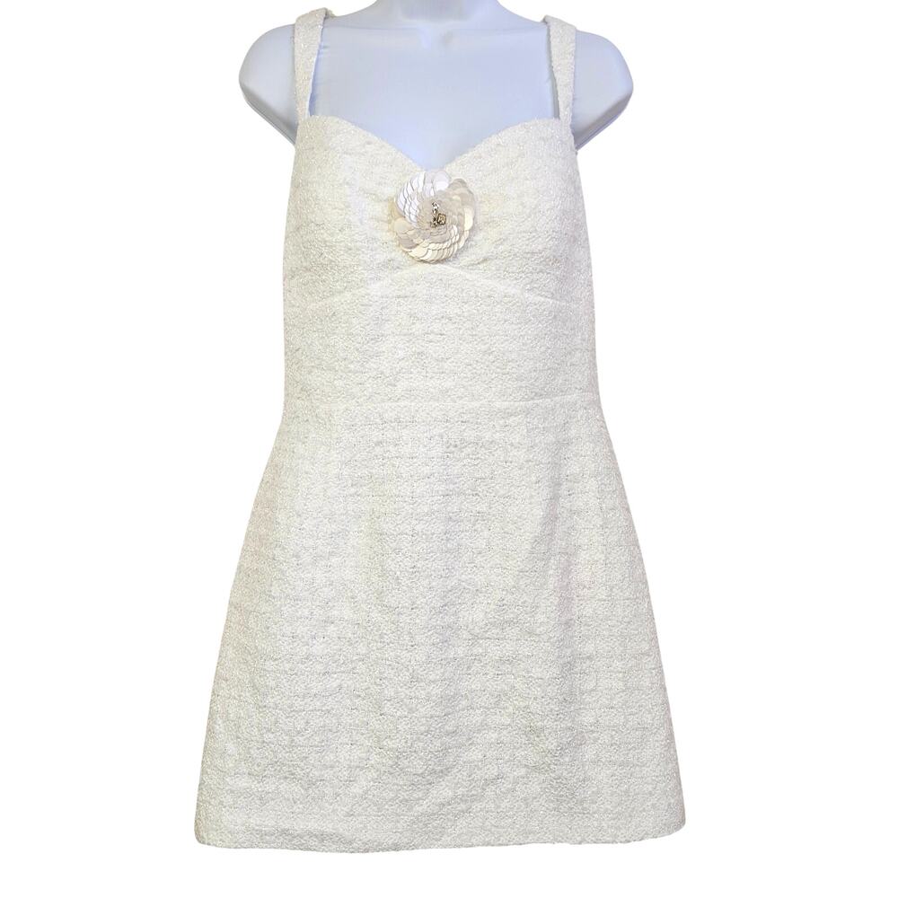 Dessy Collection Ivory Shimmer Mini Dress Size 16R NWT Wedding Fairy Angel